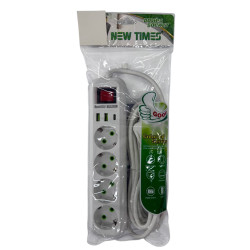 WL-1618 Удлинитель с USB/TPS New Times на 4 розетки 5м